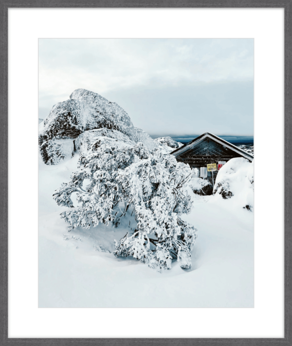 A behind view of the Ridge Chair Ski Patrollers Hut at Blue Cow, Perisher Ski Resort.